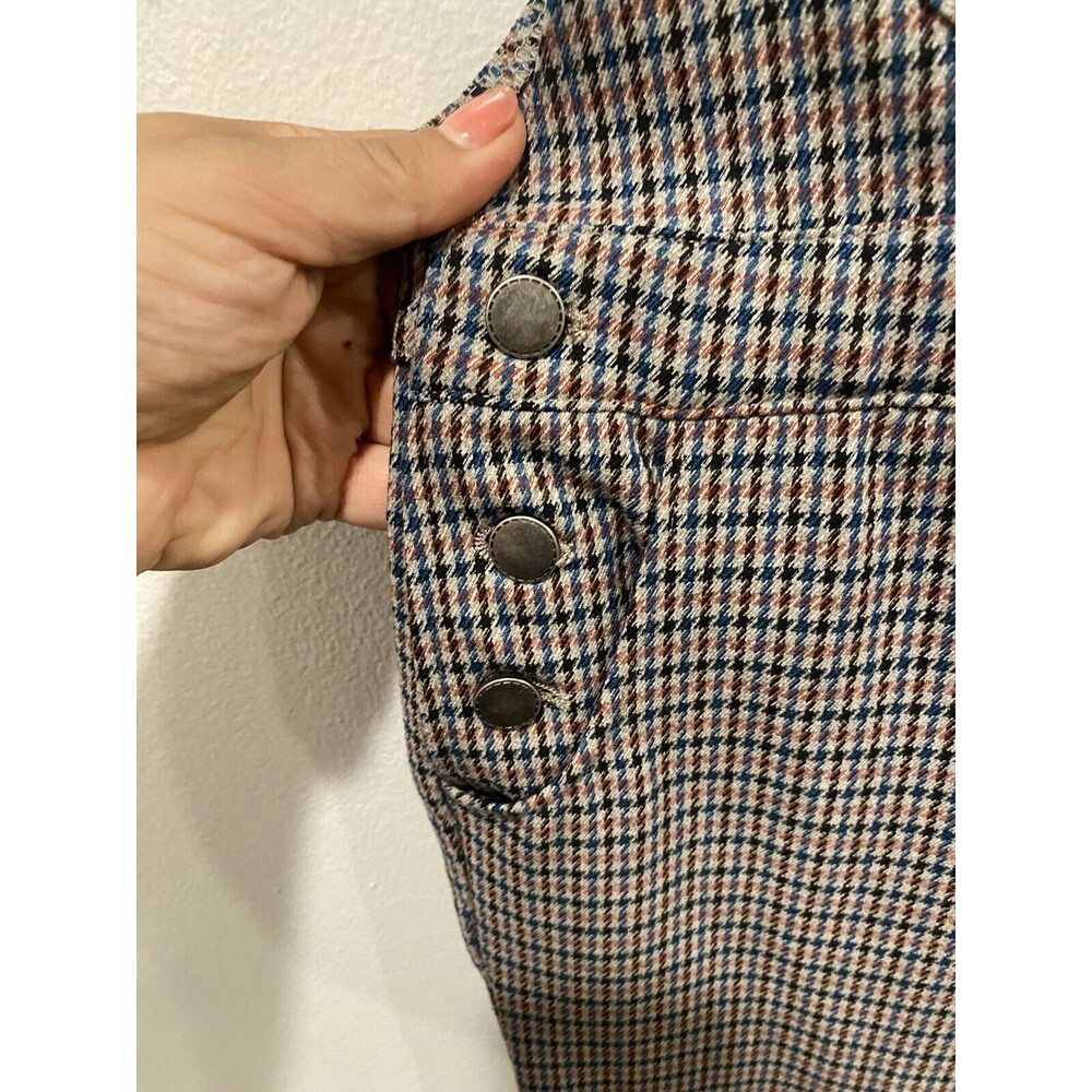 Zara Little Girls Houndstooth Pattern Overalls in Gray/Brown Size 9 - Picture 4 of 7